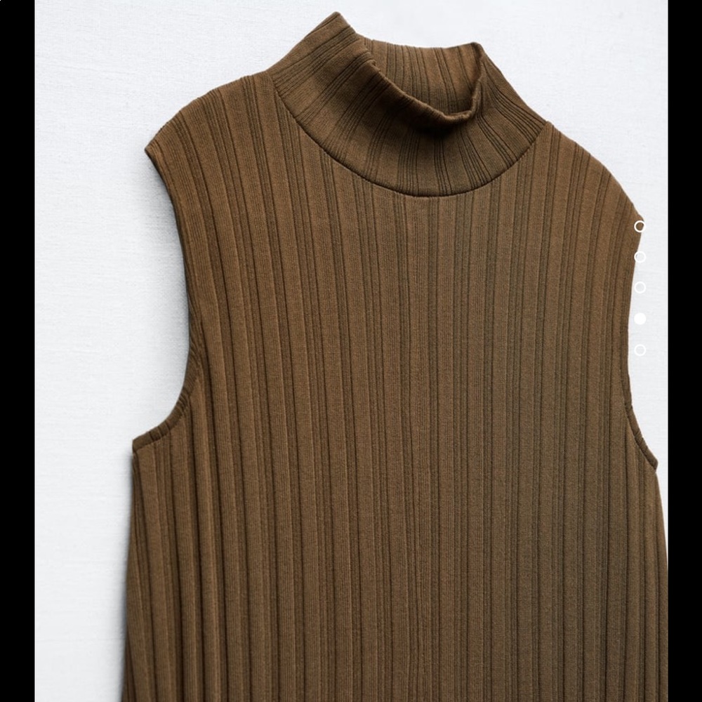 🆕 Zara 2-Piece Slit Ribbed Tunic & Flared Ribbed Pants Set SIZE Large - Picture 3 of 13